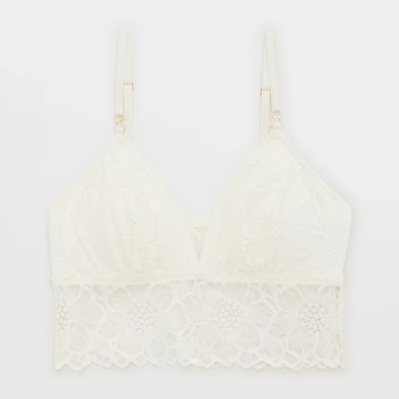 💫AERIE SNOW ANGEL LACE PADDED BRALETTE SIZE M - Picture 3 of 8